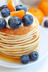 blueberry pancakes with blueberries