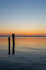 romantic sunset over Garda lake