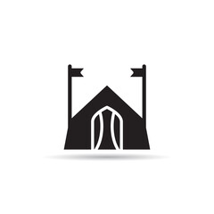 tent and camp icon vector on white background