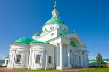 Fototapeta na wymiar Church of St. Dmitry of Rostov close-up on a sunny July day. Spaso-Yakovlevsky Dmitriev Monastery. Rostov, Golden Ring of Russia