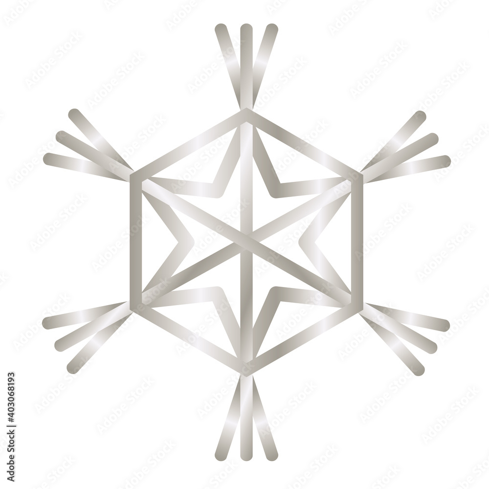 Poster happy merry christmas silver snowflake decorative icon