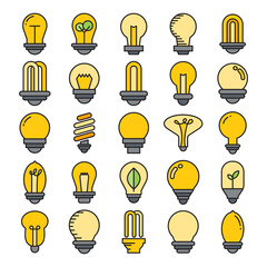 idea light bulb icons vector color design