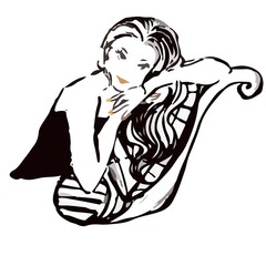 A  lady rolling up on a couch 