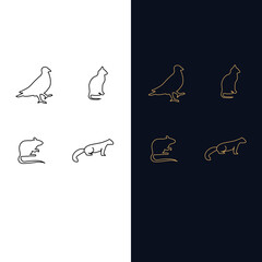 Animal line art icons
