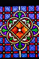 Colorful stained glass detail