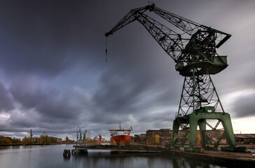 cranes in harbor © Sieku Photo