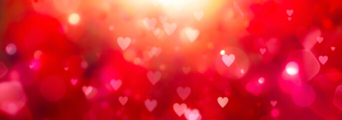 Abstract red pink background with hearts - concept Mother's Day, Valentine's Day, Birthday, Love	
