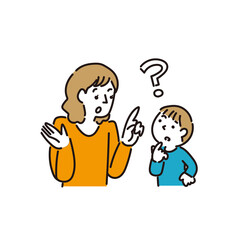 質問するお母さんと考える子ども