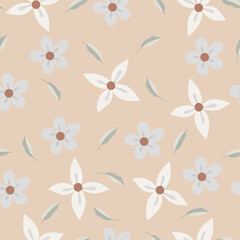 Simple floral pattern. Light background with flowers. Suitable for textiles, wallpaper and packaging
