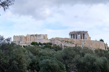 Fototapeta na wymiar Athens - December 2019: view of Pantheon