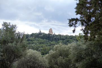 Athens - December 2019: view of Filopappou