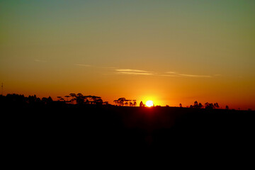 Sunset behind the horizon