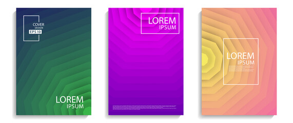 Abstract colorful geometric and dynamic shapes gradient background design for cover. Minimalistic cover design.
