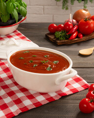 tomato soup in a bowl
