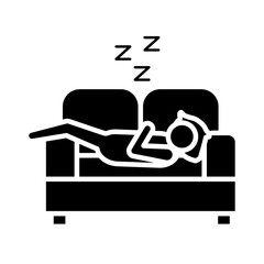 avatar figure sleeping in sofa with Insomnia z letters silhouette style icon