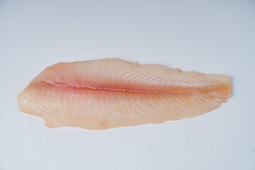 fresh fillet dory on a white background.
