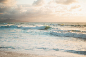 Beautiful barrel wave with beautiful soft light in Southern France