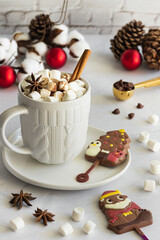 Obraz na płótnie Canvas Christmas Hot Chocolate with Marshmallow