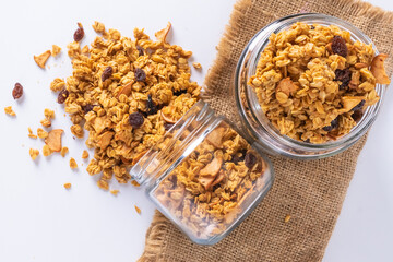 granola in a glass jar