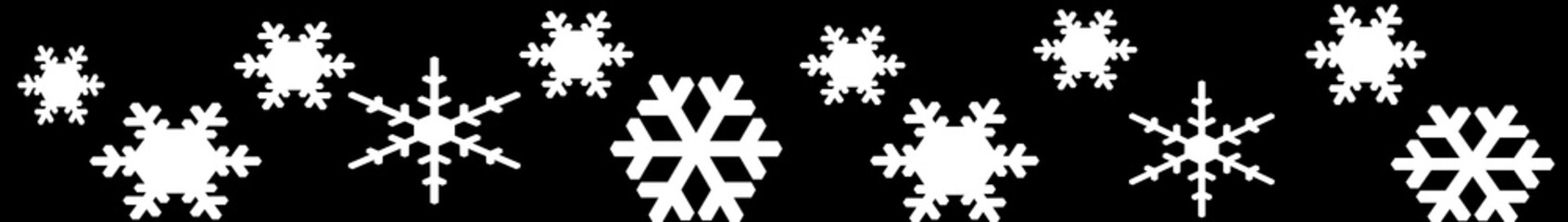 Frozen snowflake symbol collection vector illustration, abstract black and white background