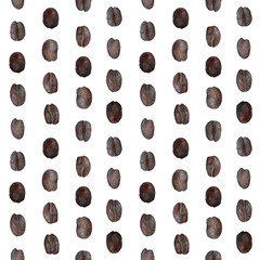 Seamless coffee beans pattern vertical