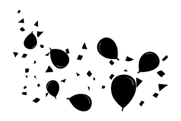 Celebration party balloons and confetti for fun event vector background