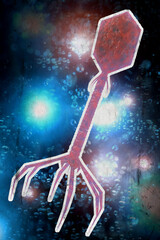 Bacteriophage Virus 3D Illustration
