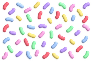 Abstract seamless pattern with colorful 3D beans