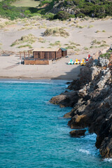 View of the beach of Cala Domestica in Sardinia