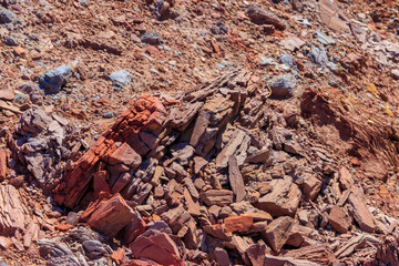 Background of the stones rich with iron ore minerals