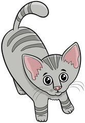 cute tabby cat or kitten cartoon animal character