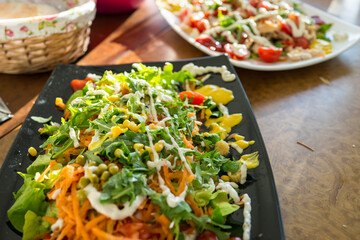 Salad with chicken and vegetables