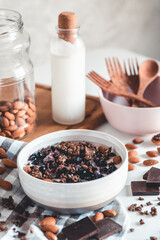 Healthy breakfast, muesli with berries