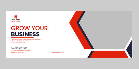 Corporate business facebook cover page timeline Premium Vector
