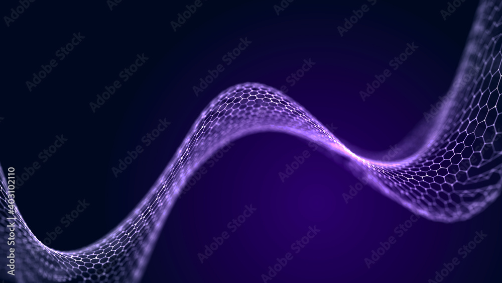 Aufkleber network connection lines. big data visualization. template for background, presentation, design. 3d 