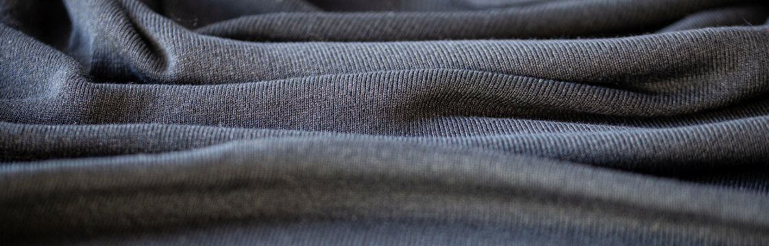 texture of black coton fabric background	
