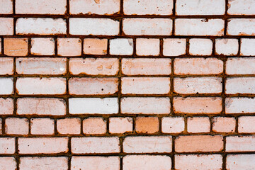 Texture of a brick wall with cracks and scratches which can be used as a background