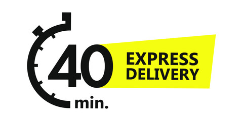 40 minutes express delivery. Vector illustration.