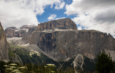 view of Sella mountain in Val gardena