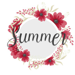 Summer floral background - flower  vector illustration