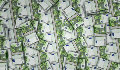 Euro money banknotes pack