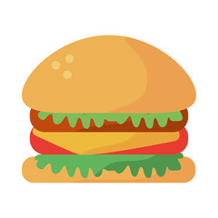 fresh hamburger fast food icon
