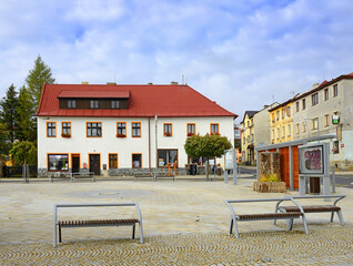 The main square of Abertamy. Abertamy is a town in the district of Karlovy Vary, located on the...