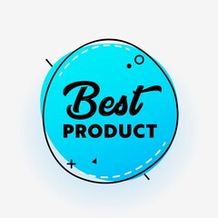 Best Product Banner, Commercial Poster in Trendy Style with Linear Shapes on White Background. Top Quality Certificate