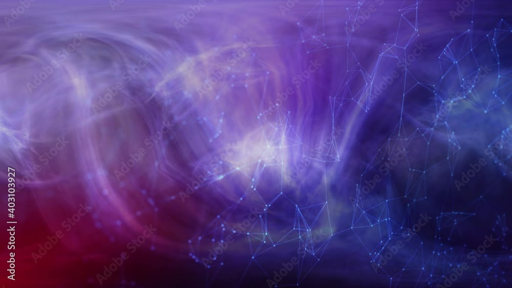 Canvas Prints fractal flames and gas, abstract nebula with digital lines motion background.