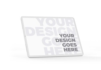 White Clay Tablet Mockup Positioned Against Light Backdrop