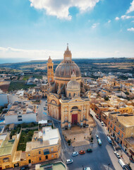 Fototapeta na wymiar Rotunda St. John Baptist Church on Gozo, Malta, taken in November 2020