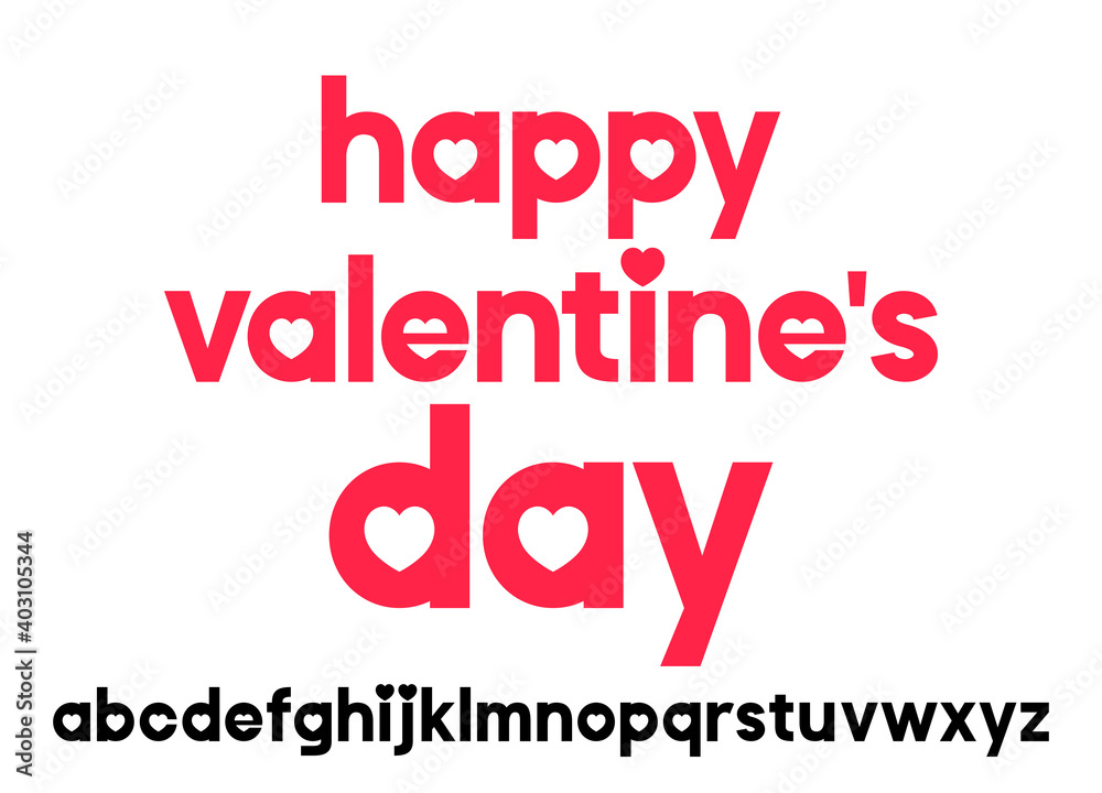 Aufkleber Vector geometric alphabet with stylized letters for Valentine's Day. Elegant modern font for your design and logos.