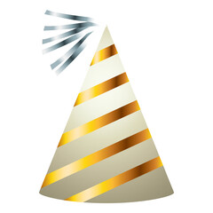 Fototapeta na wymiar golden party hat cone celebration icon