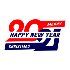 Merry 2021 Happy New Year Buffalo Plaid Christmas Eve Party Gift Sticker